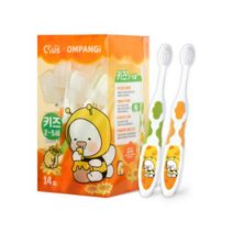 크리오 클리어스 옴팡이 키즈 라운딩모 칫솔 2~5세 그린 오렌지, 14개입, 5세트