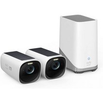 eufy Security security S330 eufyCam 3 2-Cam 키트 카메라 실외 무선 태양 전지판 4K 영원한 전원 얼굴 인식 AI 최대 16TB까지 확장 로컬 스, 카메라 키트 2개