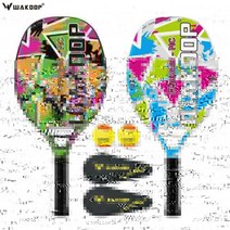 배드민턴라켓 Wakdop해변 테니스 라켓 남자 탄소 전문 부드러운 EVA 얼굴 성인 남녀 해변, Mix