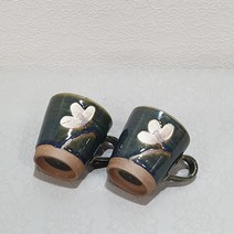 미각도예 머그잔(소) 그린한송이[도자기머그컵 물잔 커피잔 찻잔 다용도컵], 1p, 그린