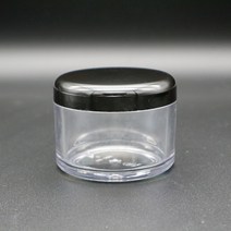 메가플라스틱 메가 크림용기 소분통 슬라임용기모음전, 1개, 08. 블랙캡 투명크림용기(리드포함)100ml