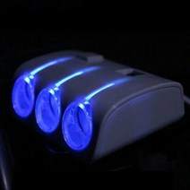 자동차gps 네비게이션 전원 어댑터 USB 자동차 충전기 소켓 분배기 케이블 1 개 3 웨이 블루 시가 DC 12V 24V
