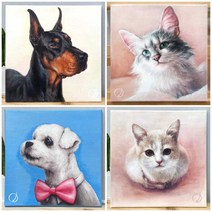 반려동물 강아지 고양이 초상화 반려견 반려묘 아크릴화 그림 선물 캔버스 액자 주문 제작