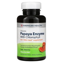 아메리칸 헬스 Papaya Enzyme with Chlorophyll 250 Chewable 정