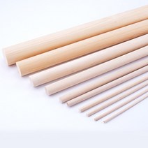 DIY 건축 모형 발사 우드 원형 봉 R 10mm L 51cm 5개 졸업 작품 재료 소나무, 단품