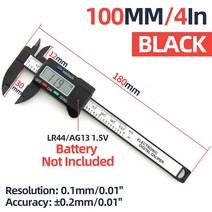 버니어캘리퍼스 플라스틱 pachometer 디지털 캘리브레이터 전자 도구 깊이 게이지 측정기 버니어 디지털 캘리퍼스 디지털 눈금자, Caliper Black 100