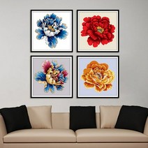 수재샵 피오니시리즈 (라운드+AB 5D 가로 40cm 세로 40cm) 보석십자수, 피오니골드