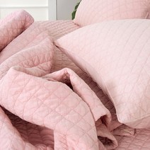 천솜이 리즈 다이아 60수아사 피그먼트워싱 순면이불겸침대패드(고정밴드 SS/Q/K/LK)4종, 핑크