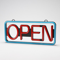 LED 영업중 오픈 OPEN 샤인 간판 파노라마 매장입구 디자인 문패