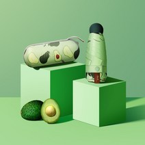 야외 민물 낚시 파라솔 6-갈비뼈 미니 태양 우산 휴대용 포켓 캡슐 보호 UV 접는 파라솔 케이스 포함, Avocado