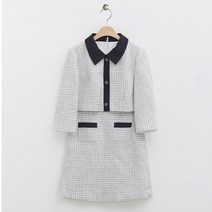 로엠 배색 카라 트위드 2in1 원피스(2colors)_RMOWE24R12