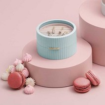 살림일기 원형 미니 악세사리 보관함, 미니보석함 - 핑크
