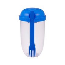 일회용도시락 시리얼 너트 요구르트 샐러드 컵 병 아침 식사 용기 포크 소스 뚜껑 도시락 터퍼 음식 테이퍼 그릇, [01] Blue, [01] 1000ml