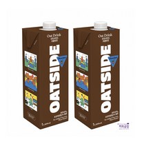 오트사이드 초콜릿맛 오트밀크 1L 2개 세트 초코 귀리우유 귀리밀크