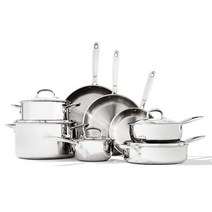 OXO 굿 그립 프로 Tri Ply 스테인리스 식기세척기 사용 논스틱 조리기구 냄비 팬 세트 13 피스, 13 Piece Cookware Pots and Pan