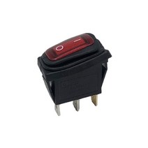 2단 3핀 방수 로커 스위치 사각형 220V AC LAMP 빨간색 ON-OFF 26x10mm HAS5306