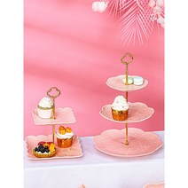 루이드롱 파티용 케이크돔 2단 3단 디저트트레이 촬영용 플레이딩 접시 세트 12종 세트, 6종세트