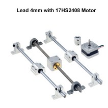 가이드 서보 모터 액츄에이터 3D 프린터 레일 세트 T8 리드 스크류 선형 샤프트 8mm KP08 SK8 SC8UU 너트 하우징 1 개 커플 링 17HS2408 스텝, [07] 700mm, [06] Lead 2mm with motor