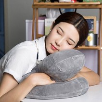 일체형 굿잠 목 편한 낮잠 베개 꿀잠 수면 허리굿잠 편한 낮잠 베개 허리, 1세대-그레이