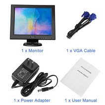 휴대용 포터블 모니터 Eyoyo 12 인치 소형 TV HD 게임 BNC VGA AV HDMI 입력 800x600 미니 CCTV 시스템 LCD 화면 스피커, 12 Inch Monitor_영국 플러그