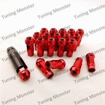 튜익스휠너트 자동차휠너트 튜닝 몬스터 20 pcs muteki sr48 스틸 휠 러그, 빨간색, m12x1.5, 20개