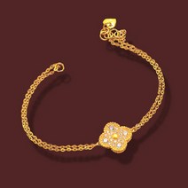 클래스에스순금24K 유니크1크로바꽃 금팔찌 3.75g