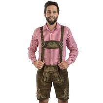 Schoneberger Trachten CoutureHerbstlaub Authentic 남성용 바이에른 레더호젠 - 옥토버페스트 트라켄 허브 스트라브 브라운-
