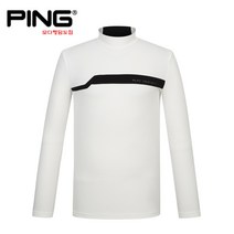 [아울렛 백화점] PING 골프 2022년 가을 남성 기모 배색 하이넥 긴팔 이너 티셔츠 112B3TI902_WH(1205997)