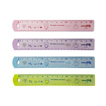 나리아 컬러 스테인리스 스틸 자 15cm 쇠자 철자 직자 컷팅 눈금, 10개, 퍼플