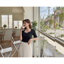 하트뷰 하트넥 데일리 티셔츠