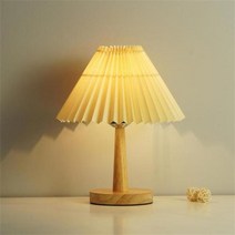 빈티지 Pleated 램프 5 스타일 디 밍이 가능한 USB 원격 제어 레트로 나무 LED 테이블 램프 밤 빛 책상 머리맡 홈 장식, yellowfabric+ONOFF Switch