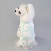 냐냐큐티 강아지 하얀곰 올인원 명품 애견의류 실내복 중 대형, 하얀곰올인원(블루)