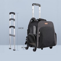 해외발송 (애완동물 이동장)애완 동물 용 고양이 가방 휴대용 대형 외출 트롤리 카트 통기성 고양이 쓰레기 대용량 2 개-11648, 06. 다크 그레이 (타이로드 포함