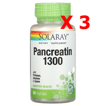 Solaray Pancreatin 1300 솔라레이 판크레아틴 1300 90 캡슐 X 3팩, 1개, 기본