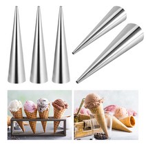 스테인레스 스틸 페이스트리 크림 혼 몰드 원추형 튜브 콘 페이스트리 롤 혼 몰드 주방 베이킹 코일 도구 5/10/12 개, 5건 M