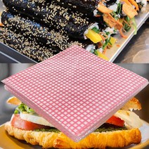 [연말 사은행사] 행복물류 샌드위치포장 김밥포장 다용도포장지(분홍체크) 30cm*30cm 1000장 노루지 코팅지