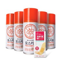 신신 모스키토 아웃도어에어로솔 X 5개 모기진드기 기피제 + 지우개밴드 10매 멸균밴드, 1세트