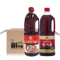 해표요리백미 고추맛기름 1.8L 재래압착참기름1.8L, 1개