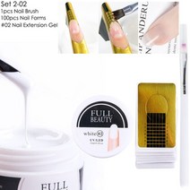 손톱깎기 네일케어STZ 네일 젤 핑거 익스텐션 키트 퀵 빌딩 실크 유리섬유 빌더 폼 폴리 UV 브러쉬 매니큐, 06 1800-Set 2-02