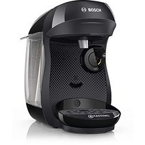 독일 수입 Bosch Hausgeräte 해피 캡슐 머신 Bosch의 TAS1002N 커피 머신 70가지 이상의 음료 전자동 공간 절약형 1400W 블랙/무연탄, 회색