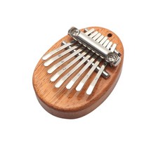 8 키 미니 칼림바 엄지 피아노 나무 금속 작은 악기 펜던트 Mbira 성인 어린이를위한 선물 초급 학습, 01 Brown Oval_03 스페인