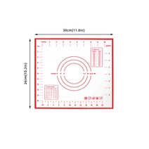 실리콘 매트 붙지 않는 대형 과자 케이크 페이스트 밀가루 반죽 반죽 매트 베이킹 시트 라이너 패드 테이블 매트 주방 도구, 레드 30x26cm