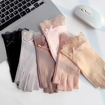 신페이드 레이스 장갑 반장갑 여성 운전 여자 자전거 터치 손가락 등산 여름 봄 가을, 그레이