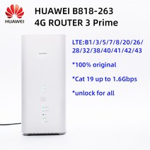 lte라우터 블루투스 무선 수신기 와이파이 휴대용 4G 라우터 3 프라임 LTE CAT19 B818-263, 한개옵션0