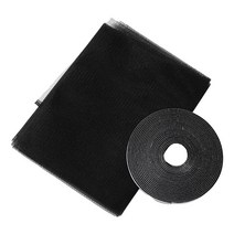 Windows 용 폴리 에스터 패브릭 네트 DIY 크기 장착 및 제거 용이, 나일론, 블랙 1.3x1.5m