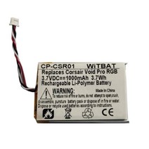 귀 안아픈 Corsair Void RGB 엘리트 USB 프리미엄 게임용 헤드셋 Li Po 충전식 배터리 팩 교체 용 새 배터, 한개옵션0
