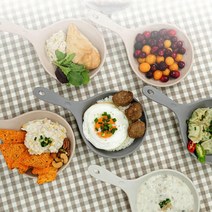어린이 그릇 아침식사 가벼운 견고한 손잡이 앞접시 4개 다과 전자렌지 커피숍 튼튼한 케익, BOGO파스텔 손잡이 앞접시(그레이)