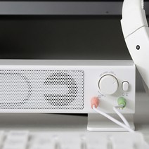 컴퓨터 스피커 데스크탑 유선 led 스피커바, 화이트