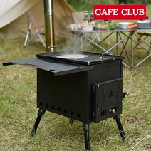 캠핑 화목 난로, 휴대용 우드스토브난로_블랙-M