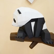 페이퍼크래프트 3D 종이 모형 DIY KIT 팬더 인테리어 벽걸이 캐릭터, G